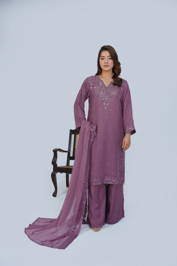 Husan e Jahan - Luxury Chiffon Outfit with Chiffon Dupatta - Ready to Wear - Eid25 - HEJ-V1-D9