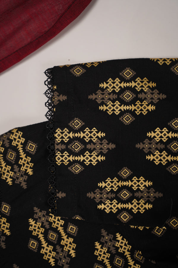 Rozi - Exclusive Khaddar Outfit with Multani Shawl - Ready to Wear - Warm Fabric PD136