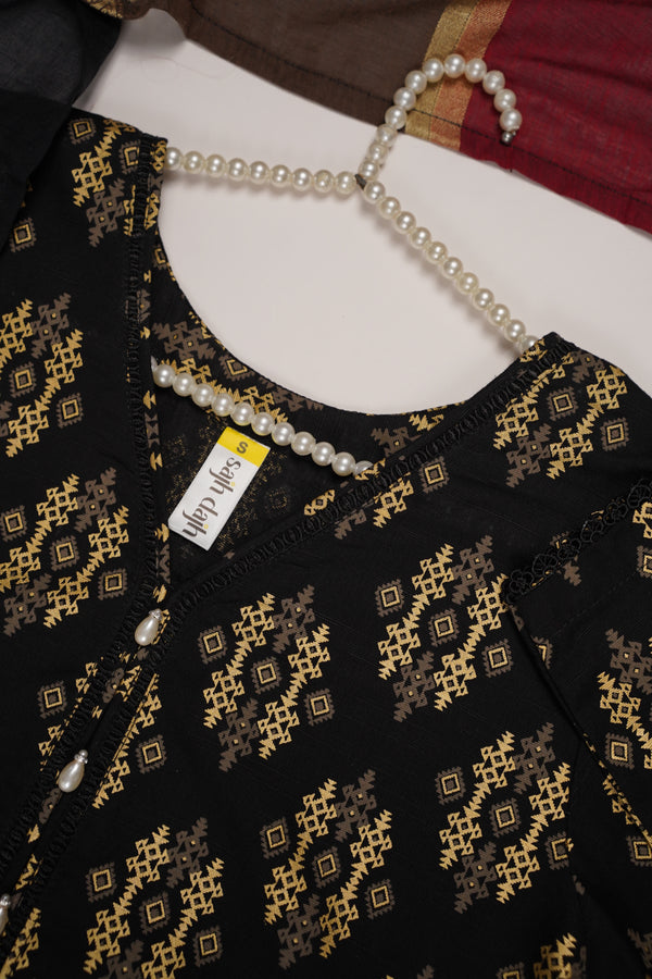 Rozi - Exclusive Khaddar Outfit with Multani Shawl - Ready to Wear - Warm Fabric PD136
