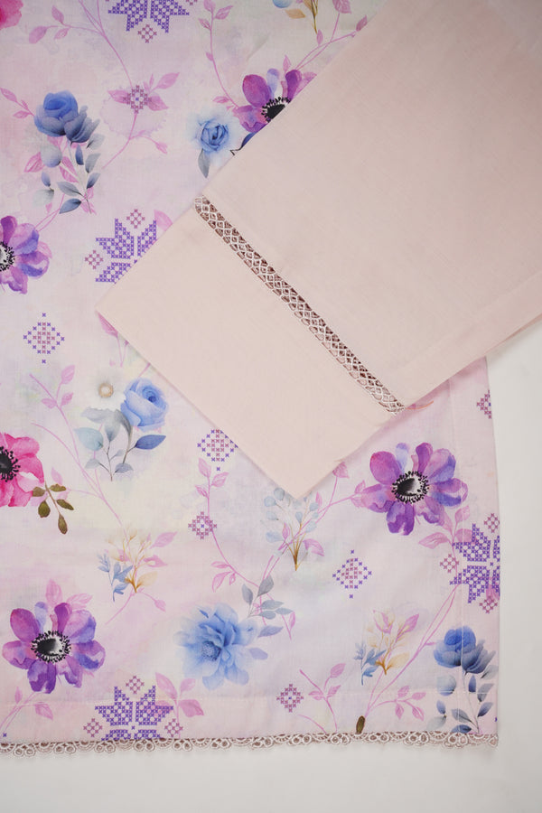 Rozi - Cambric Cotton  Outfit with Shawl - Ready to wear PKD009