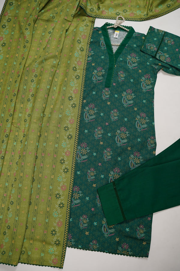 Rozi - Khaddar Outfit with Shawl - Ready to wear PKD012