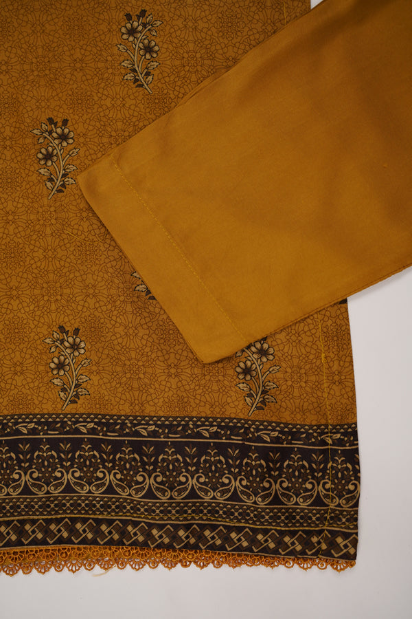 Rozi - Printed Linen  Outfit With Shawl  - Ready to Wear PD142