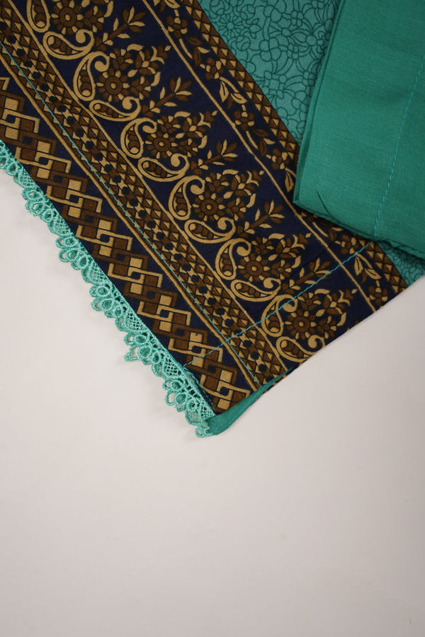 Rozi - Printed Linen  Outfit With Shawl  - Ready to Wear PD145