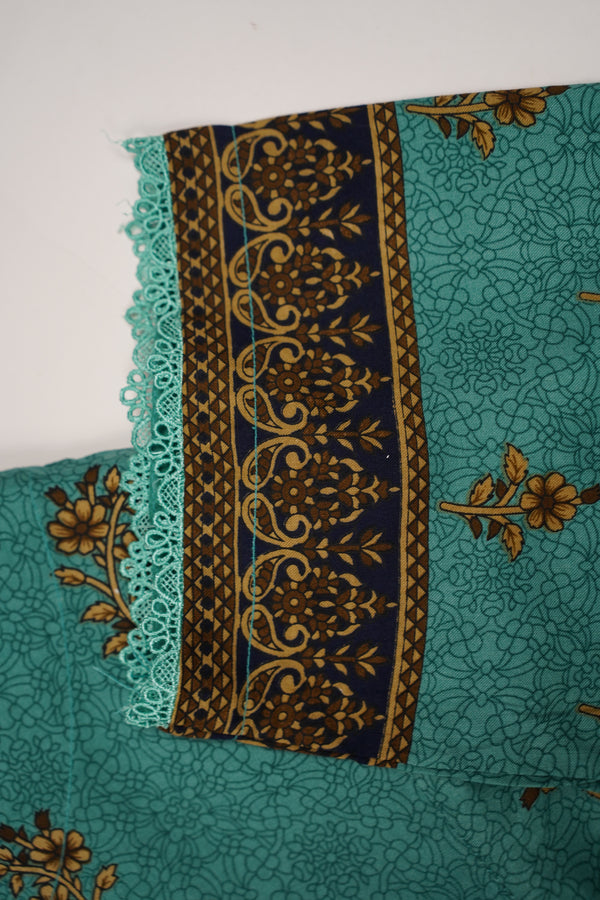 Rozi - Printed Linen  Outfit With Shawl  - Ready to Wear PD145
