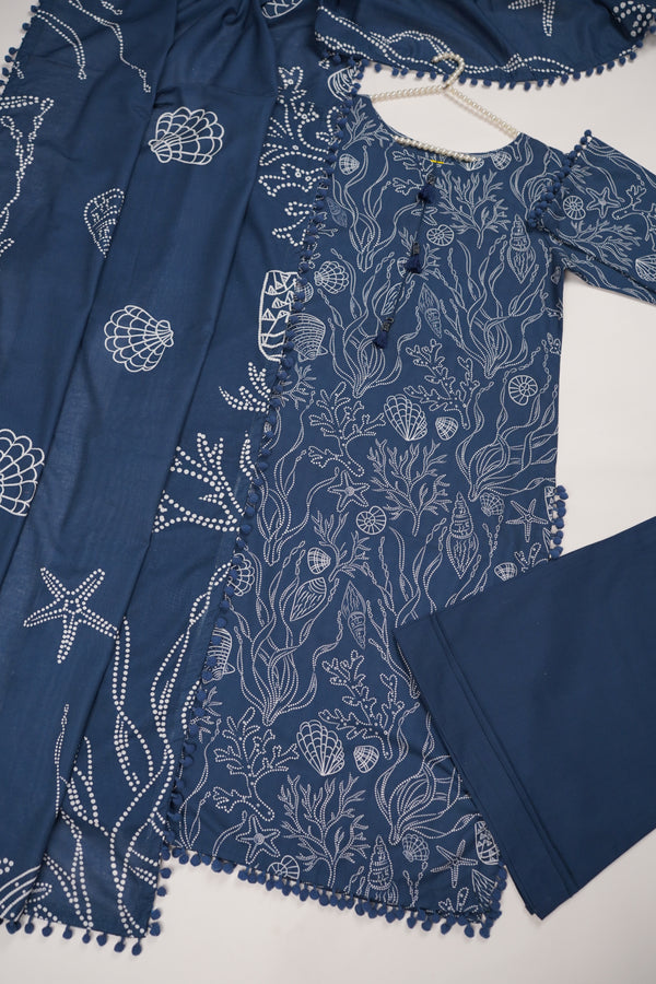 Rozi - Exclusive Khaddar Outfit with  Shawl - Ready to Wear - PD144