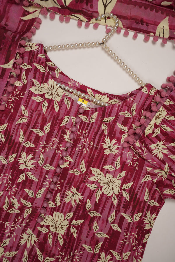 Rozi - Exclusive Khaddar Outfit with  Shawl - Ready to Wear - PD149