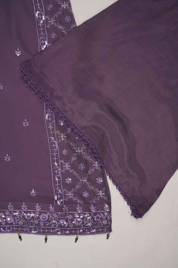 Husan e Jahan - Luxury Chiffon Outfit with Chiffon Dupatta And Plazzo - Ready to Wear- HEJ-V6-D4