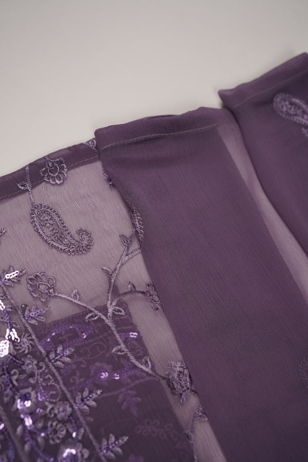 Husan e Jahan - Luxury Chiffon Outfit with Chiffon Dupatta And Plazzo - Ready to Wear- HEJ-V6-D4