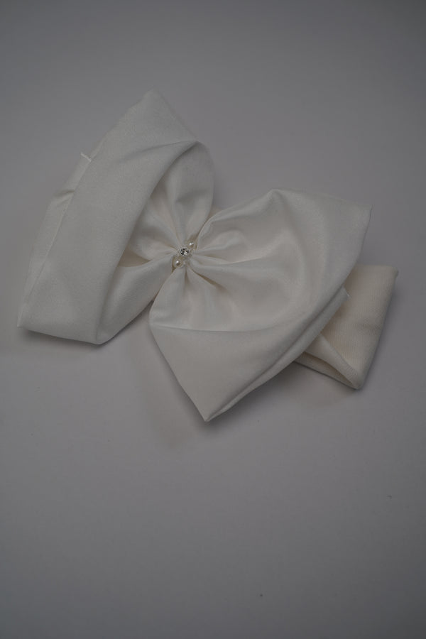 Formal White Embroidered Dress with Band and Shoes (New Born to 12 Months)