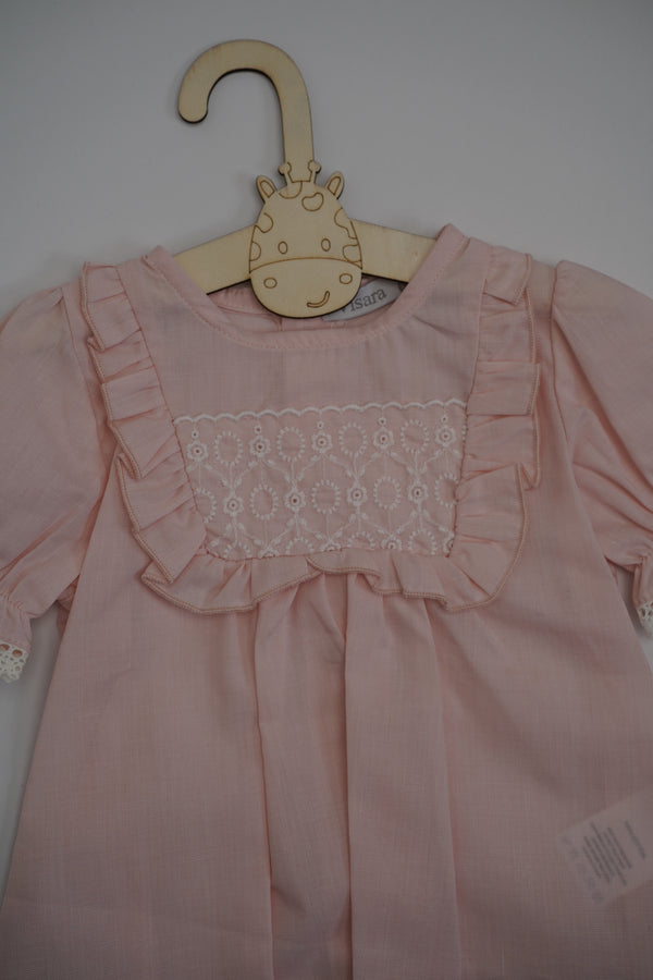 Dusky Pink Embroidered Short Set (3-12) Months