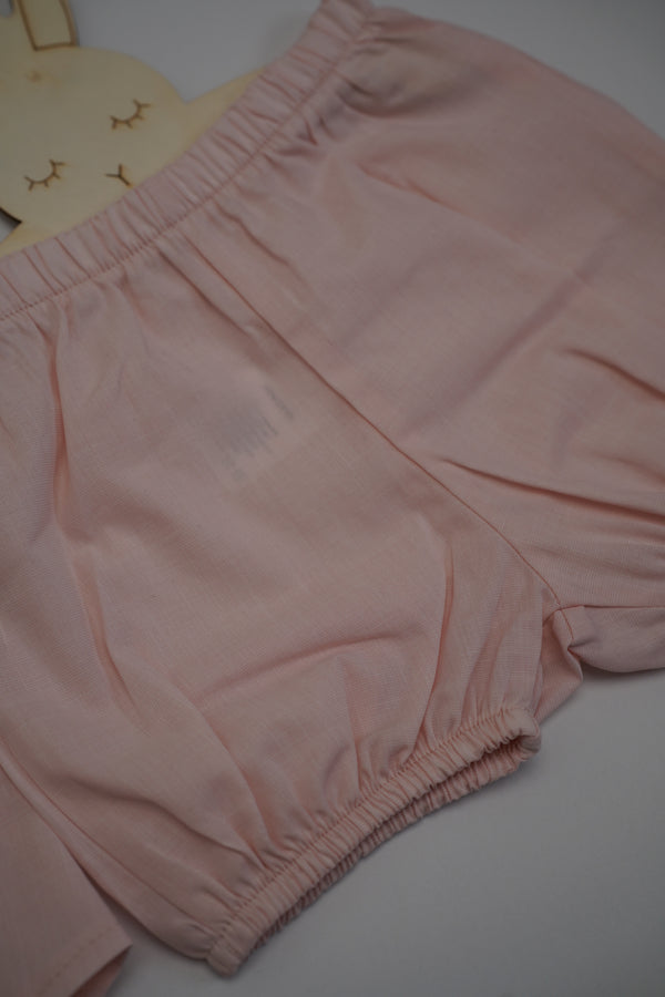 Dusky Pink Embroidered Short Set (3-12) Months