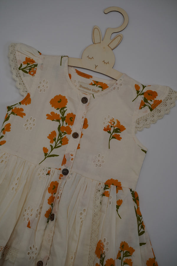 Daisy Print Girls Panel Dress (3-11 years)