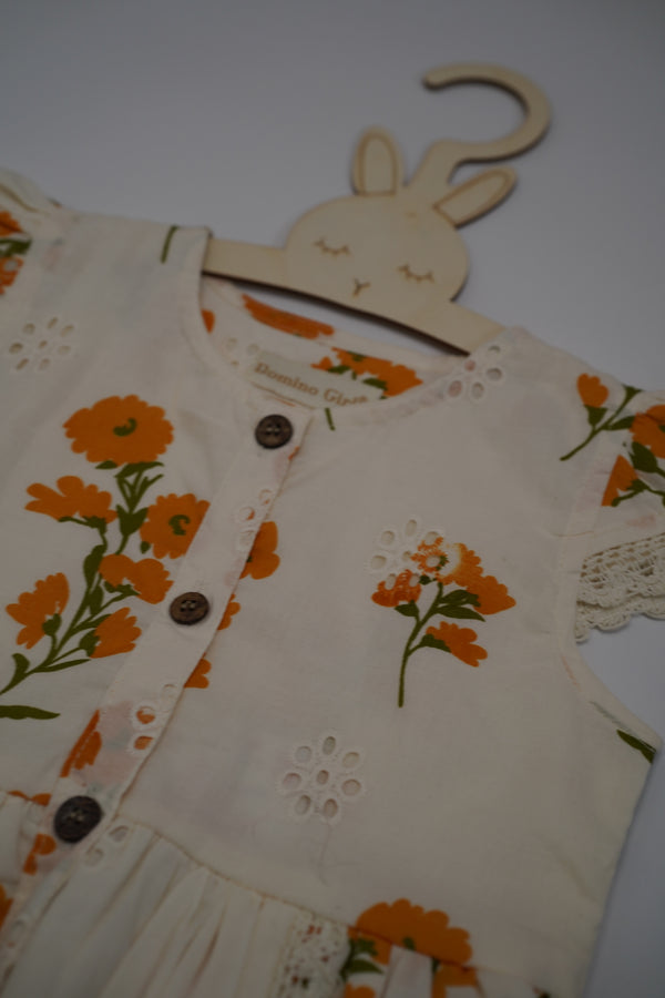 Daisy Print Girls Panel Dress (3-11 years)