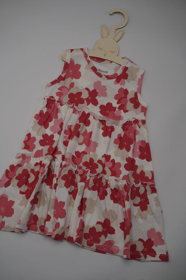 Girls Layered Floral Print Dress (3-6Y)