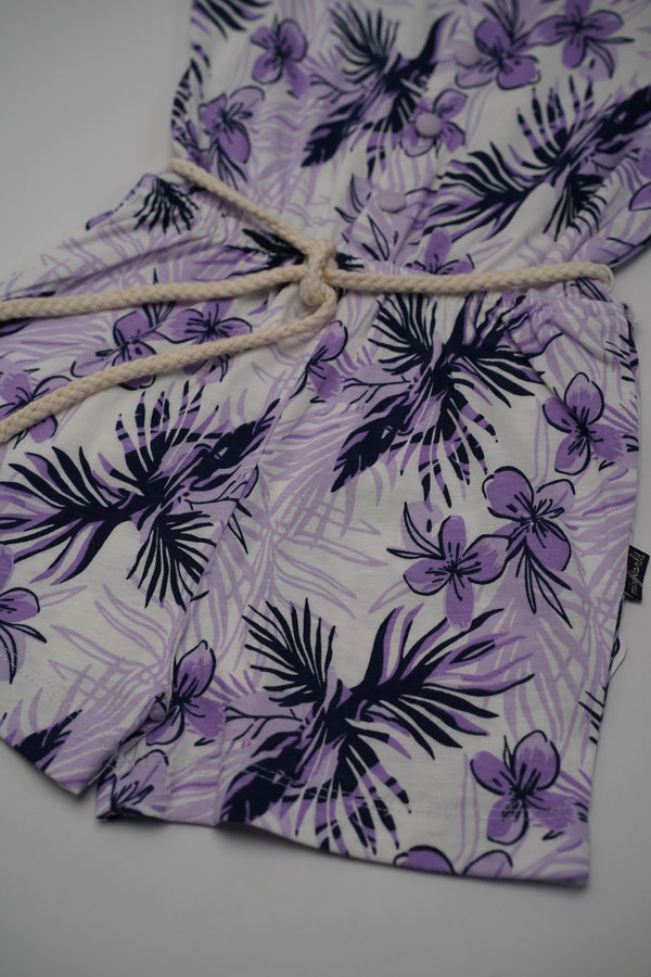 Girls Button Front Floral Playsuit (3-6Y)