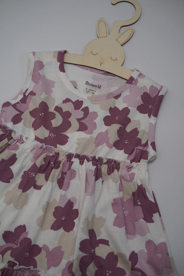Girls Layered Floral Print Dress (3-6Y)