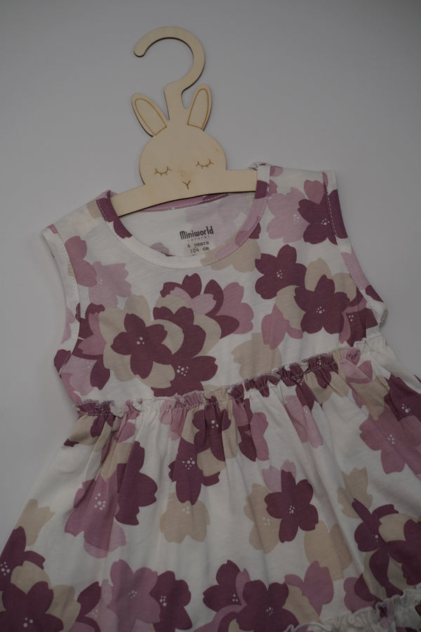 Girls Layered Floral Print Dress (3-6Y)