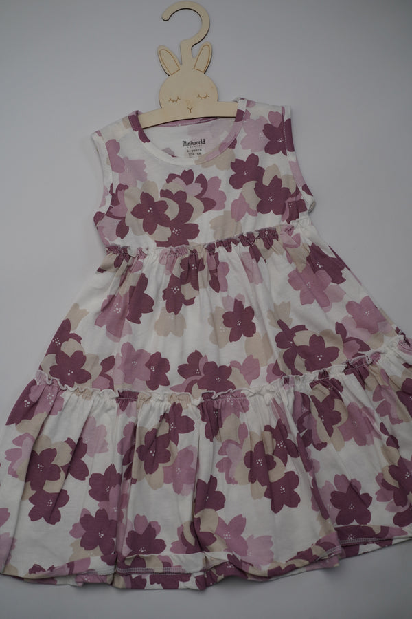 Girls Layered Floral Print Dress (3-6Y)