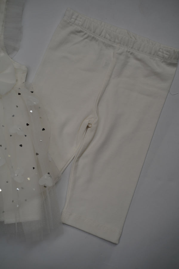 Formal White Embroidered Dress with Band and Shoes (6-Month to 3 Year) B004