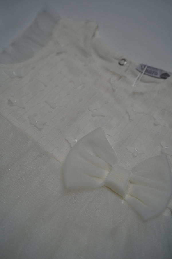 Formal White Embroidered Dress with Band (6 Month to 3 Year) B008