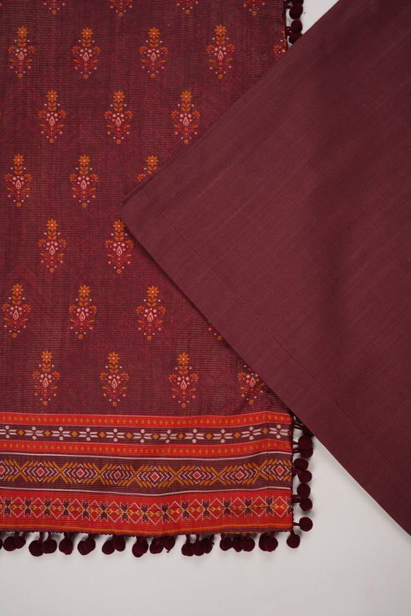 Rozi - Exclusive Khaddar Outfit with  Shawl - Ready to Wear - PD191