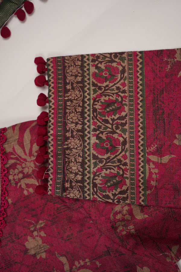 Rozi - Exclusive Khaddar Outfit with  Shawl - Ready to Wear - PD192