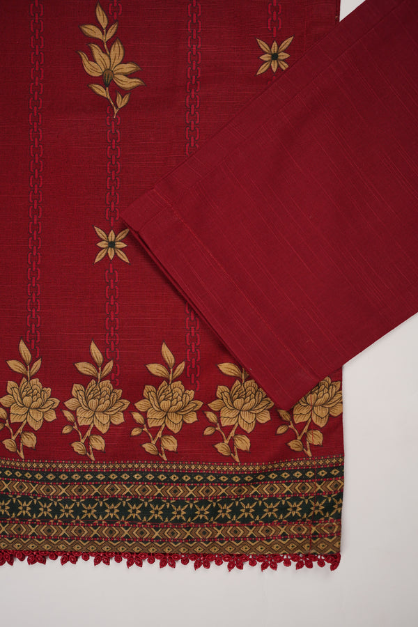 Rozi - Exclusive Khaddar Outfit with  Shawl - Ready to Wear - PD187