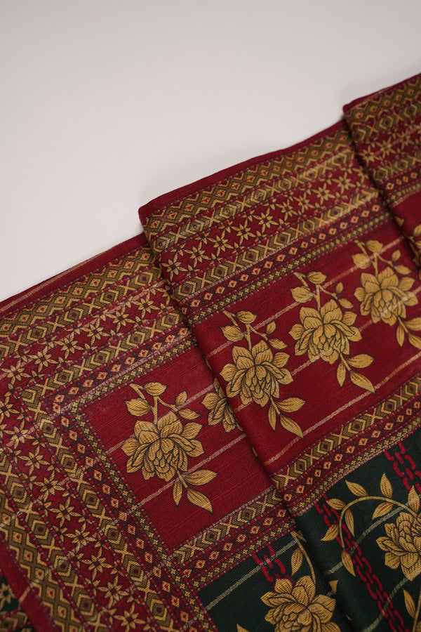 Rozi - Exclusive Khaddar Outfit with  Shawl - Ready to Wear - PD187